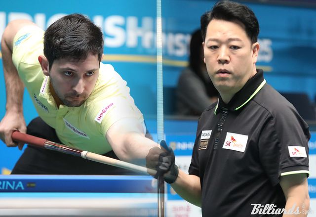 'PBA 대세' 다비드 마르티네스(왼쪽)와 강동궁(오른쪽)의 희비가 8강에서 교차했다.&nbsp; 사진=고양/이용휘 기자