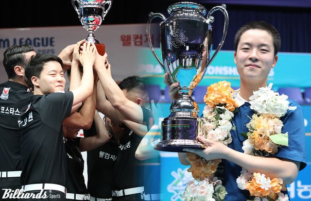 '최연소 프로 챔피언' 김영원(17)은 이번 시즌 개인투어와 팀리그에서 모두 우승트로피를 들어 올렸다.&nbsp; 사진=고양/이용휘 기자