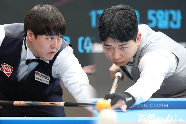 제19회 대한체육회장배 전국당구대회의 3쿠션 남자부 결승전이 이범열과 김민석의 '루키 대결'로 압축되었다. 사진=양구/이용휘 기자