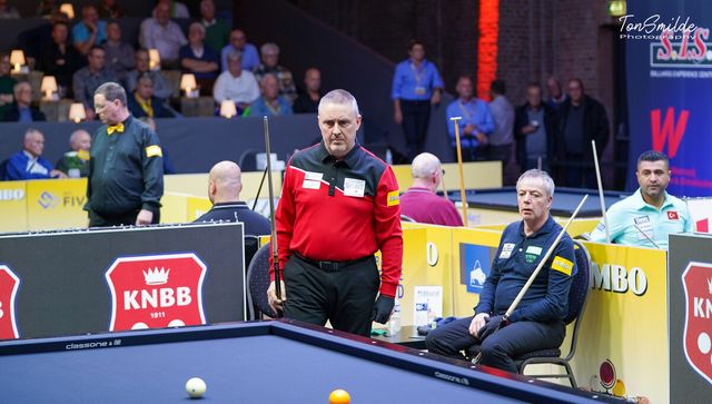 '당구 황제' 프레데리크 쿠드롱(벨기에)과 '세계랭킹 1위' 딕 야스퍼스(네덜란드)의 올해 세 번째 승부가 벌어졌다.&nbsp; 사진=Ton Smilde
