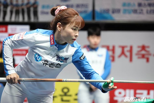 휴온스 이신영은 첫날에 이어 둘째 날에도 8점을 치며 활약했다. 사진=광명/이용휘 기자
