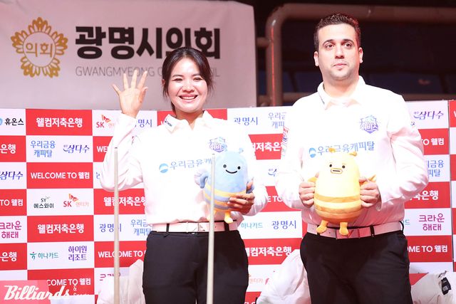 스롱 피아비(우리금융캐피탈)가 '천적' 한지은(에스와이)에게 마침내 승리를 거두고 팀의 2연승을 견인했다.&nbsp; 사진=광명/이용휘 기자