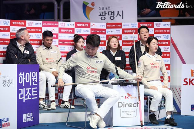 4세트 혼합복식에서 승리한 SK렌터카의 조건휘-히다 오리에(일본).