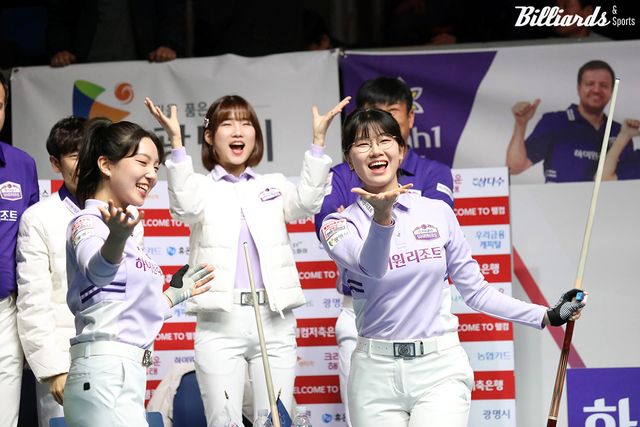 하이원리조트가 PBA 팀리그 4라운드 8일차에 SK렌터카를 4-1로 제압하며, PS행 불씨를 살렸다.&nbsp; 사진=광명/이용휘 기자