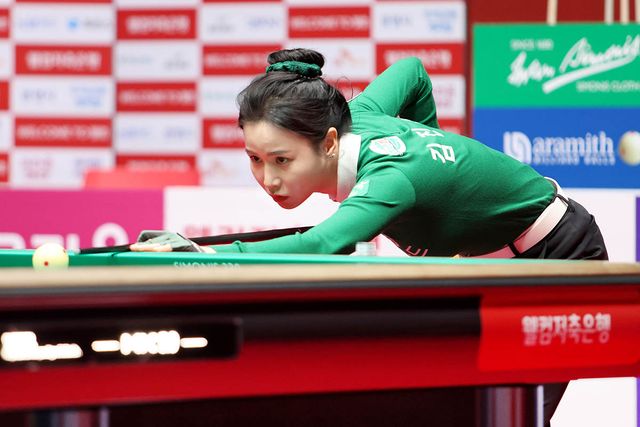 김가영과 합작해 2세트를 따낸 김진아(하나카드)