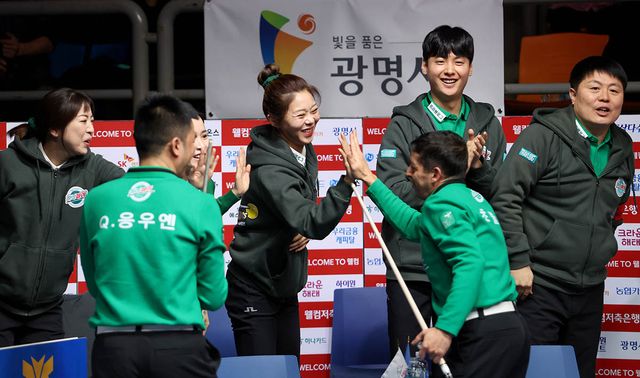 하나카드가 7일차에 드디어 단독 1위에 올라섰다. 사진=PBA 제공