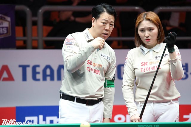 SK렌터카 주장 강동궁(왼쪽)과 강지은(오른쪽).