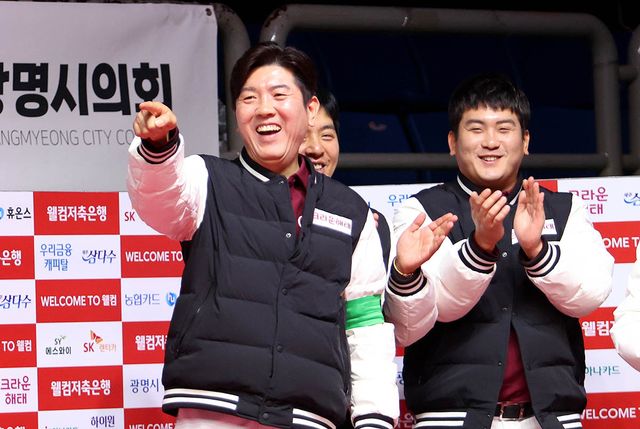 4연패에서 탈출한 크라운해태의 주장 김재근이 활짝 미소 짓고 있다. 사진=PBA 제공