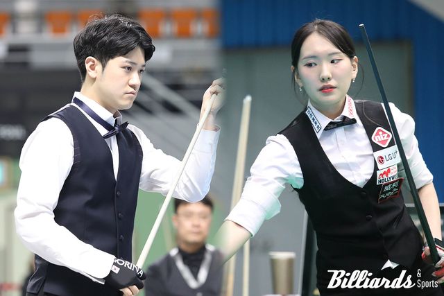 제2회 포켓9볼 한국오픈 본선에 오른 경규민(좌)과 이하린(우). 사진=빌리어즈앤스포츠 DB