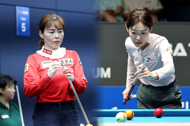 이신영(휴온스)과 히다 오리에(SK렌터카)가 무난히 첫 라운드에서 승리하고 2차 예선(PQ)에 올랐다. 사진=PBA 제공