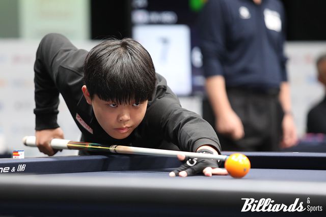 '3쿠션당구월드컵' 데뷔전에서 2승을 거두고 예선 1라운드를 통과한 김현우. 사진=강서/이용휘 기자