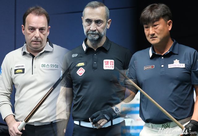 지난 시즌 데뷔 동기인 다니엘 산체스(왼쪽)와 세미 사이그너(가운데), 이충복(오른쪽)이 나란히 16강에 진출해 부활의 시동을 걸었다.&nbsp; 사진=고양/이용휘 기자