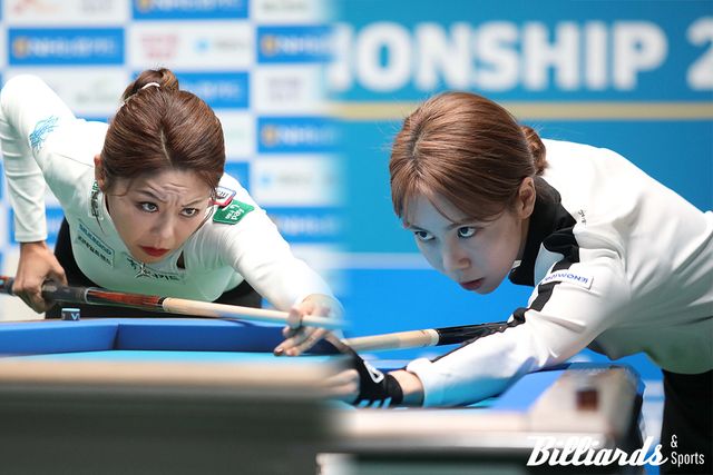 시즌 4연속 우승에 도전하는 김가영(하나카드)과 프로당구 첫 결승에 진출한 김민영(우리금융캐피탈)이 6차 투어 결승에서 만났다. 사진=고양/이용휘 기자