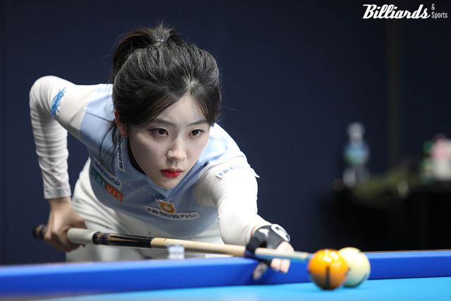 정수빈(NH농협카드)이 '이상천 딸' 이올리비아(미국)를 꺾고 64강에 진출, 8회 연속 64강 승부에 나선다.&nbsp; 빌리어즈앤스포츠 DB