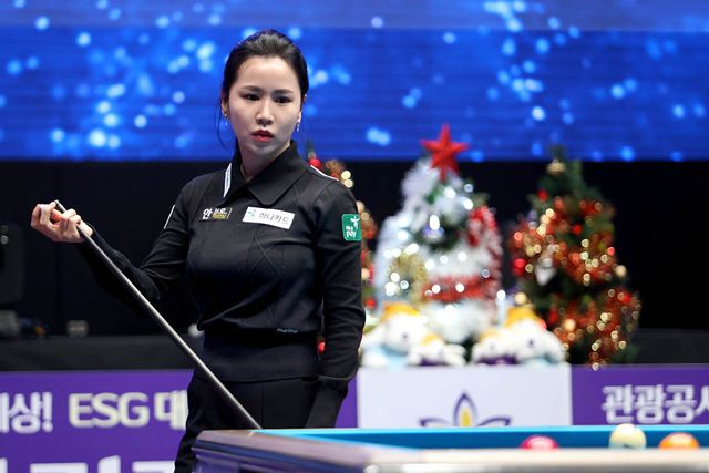 김진아(하나카드)가 승부치기에서 임혜원에게 패해 16강 진출에 실패했다. 사진=PBA 제공