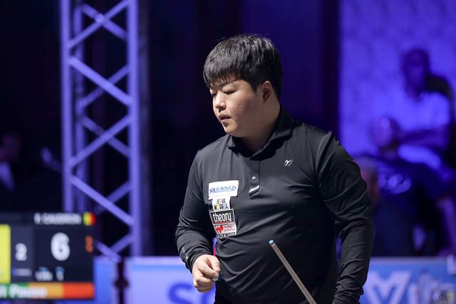 한국의 조명우(실크로드시앤티-서울시청)가 6일 열린 '샤름 엘 셰이크 당구월드컵' 16강전을 승리하고 8강에 진출했다. 사진=SOOP 제공&nbsp;