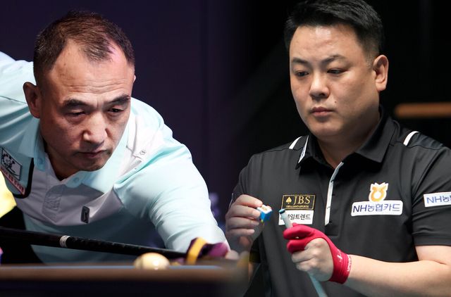 조재호(오른쪽)가 이승진에게 세트스코어 2-3으로 져 아쉽게 16강 진출에 실패했다.&nbsp; 사진=PBA 제공