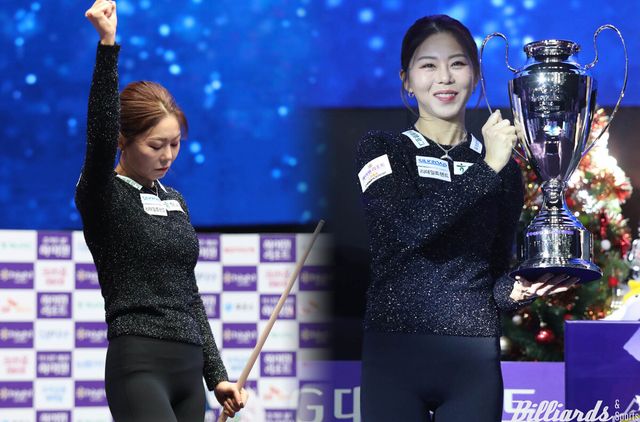 '당구 여제' 김가영(하나카드)이 7차 투어 '하이원리조트 LPBA 챔피언십 2024'에서 우승을 차지하며 투어 5회 연속 우승과 통산 12승을 달성했다.&nbsp; 사진=정선/이용휘 기자