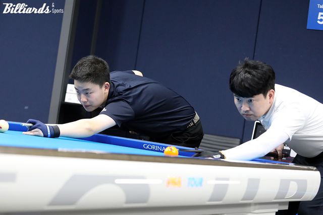 프로당구 2023-24 시즌 마지막 PBA 드림투어 6차전이 17일부터 19일까지 사흘간 개최된다. 사진은 5차전 결승전 뱅킹 장면.&nbsp; 빌리어즈앤스포츠 DB