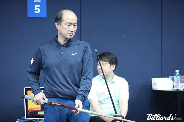 이번 시즌 8차 투어 '웰컴저축은행 웰뱅 PBA 챔피언십' 128강 경기 중인 이홍기.