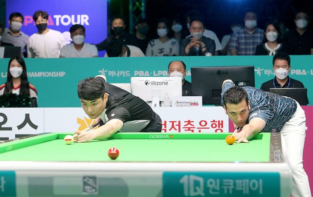 지난 시즌 2차 투어 결승전을 마지막으로 사파타는 1년 7개월 넘게 8강 이상 올라가지 못하고 있다. 사진은 당시 결승전 뱅킹 장면.