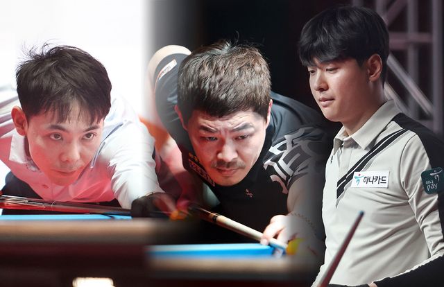 이번 시즌 월드챔피언십 조별리그에서 마지막 도전을 남겨두고 있는 '4번 시드' 한동우, 이상용, 신정주(왼쪽부터).