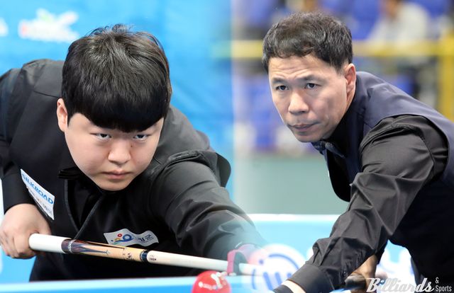 한국의 '세계랭킹 1위' 조명우(실크로드시앤티-서울시청·왼쪽)와 허정한(경남)이 21일부터 24일까지 독일 피어젠에서 열리는 팀선수권대회에 국가대표로 출전한다.&nbsp; &nbsp;빌리어즈앤스포츠 DB