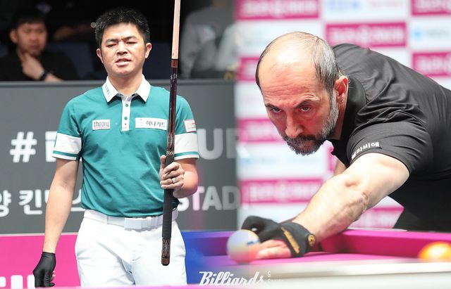 2일 열리는 프로당구 9차 투어 '크라운해태 PBA 챔피언십' 8강전에 외국 선수 7명이 올라왔다. 지난 8차 투어에서는 한국 선수가 8강 7자리를 차지했고, 이번에는 정반대로 외인이 7자리를 차지했다.&nbsp; &nbsp;사진=고양/이용휘 기자