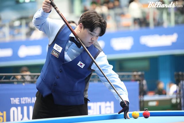 U-22 결승에 이어 남자 3쿠션 본선에 오른 '슈퍼 루키' 정예성.