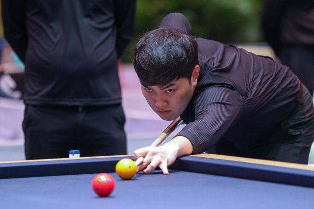 김준태(경북체육회)는 보고타 당구월드컵에서 8회 연속 16강 진출을 달성하며 11위에서 10위로 한 계단 올라왔다.&nbsp;&nbsp;아프리카TV 제공