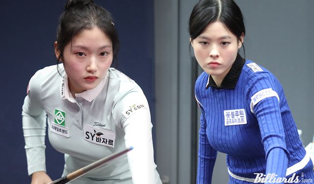 시즌 상금랭킹 31위로 올라와 B조에서 경기하는 한지은(왼쪽)과 E조에 속한 28위 서한솔.