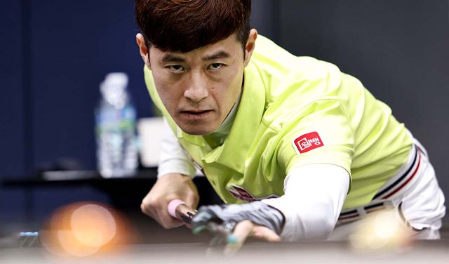 김임권이 PBA 큐스쿨 2라운드 대회 첫날 1부 재진입에 성공했다. 사진=PBA 제공