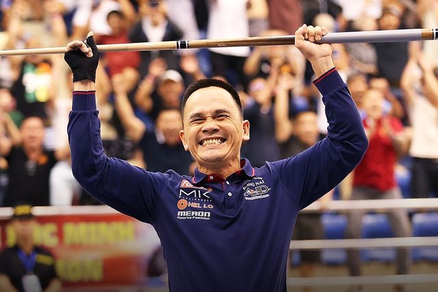 우승 후 환호하는 쩐득민. 사진=베트남빌리어즈프로모션 제공&nbsp;