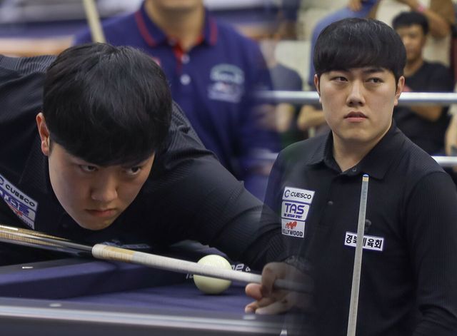 김준태(경북체육회)가 최성원과 조명우에 이어 한국 선수 중 역대 세 번째로 3쿠션 세계랭킹 1위에 올랐다.&nbsp; 사진=SOOP 제공&nbsp;