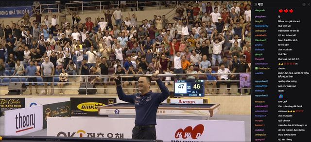 '호찌민 3쿠션 당구월드컵' 중계 화면. 사진=SOOP 제공