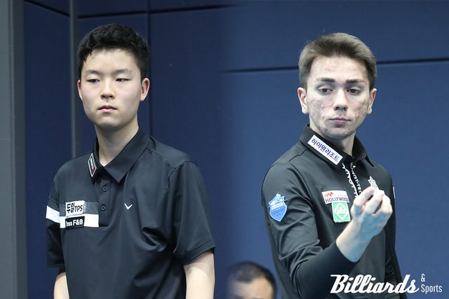 PBA 64강을 나란히 통과한 'PBA 10대' 김영원과 부라크 하샤시. 사진=고양/이용휘 기자