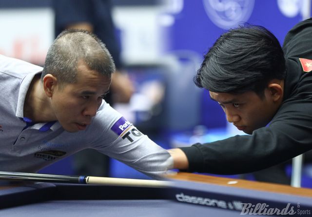 16강전에서 조명우, 허정한과 대결하는 베트남의 '현 세계 1위' 쩐뀌엣찌엔(왼쪽)과 '신성' 타이홍찌엠.