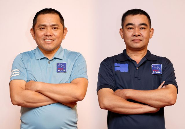 한국의 김재근(크라운해태)을 꺾고 64강에 올라간 도득히엔(왼쪽)과 'PBA 투어 챔피언' 마민껌에게 승리한 프억히에우(오른쪽).