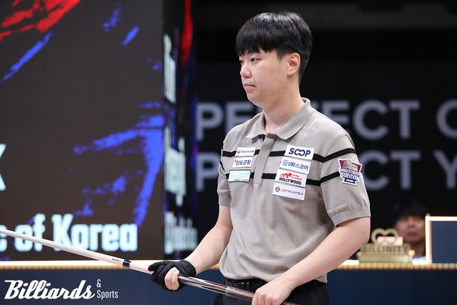 '당구천재' 김행직도 1라운드에서 패해 패자부활전으로 떨어졌다.