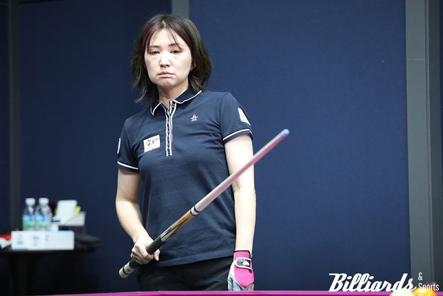 '크라운해태 LPBA 챔피언십 2024 한가위' PPQ에서 이희경과 대결 중인 하야시 나미코.