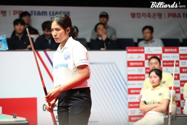 스롱에게 한지은은 가장 껄끄러운 상대다. 두 선수는 이번 시즌 팀리그 1라운드에서 마지막으로 대결해 한지은이 승리했다.&nbsp; 빌리어즈앤스포츠 DB.