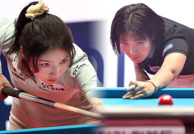 스롱 피아비(오른쪽)가 아직 이기지 못한 한지은(왼쪽)과 32강에서 만나는 대진이 예고됐다.&nbsp; 사진=PBA 제공