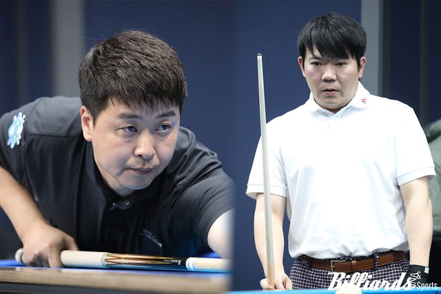 PBA 드림투어 7차전 64강에 오른 김남수(좌)와 최한솔(우). 사진=빌리어즈앤스포츠 DB