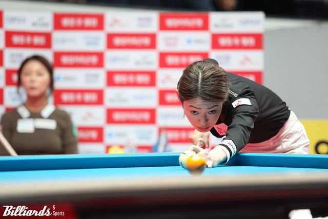 김가영에게 져 탈락한 히다 오리에(SK렌터카).