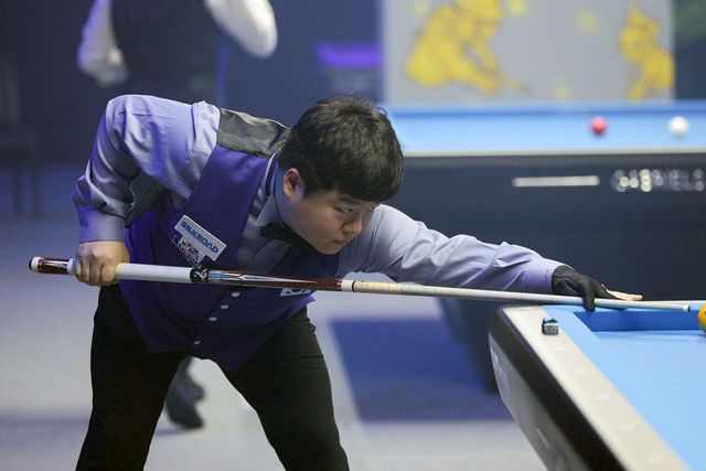 32강에서 김행직과 대결한 조명우는 50:38로 김행직을 꺾고 16강에 진출했다. 사진=SOOP 제공