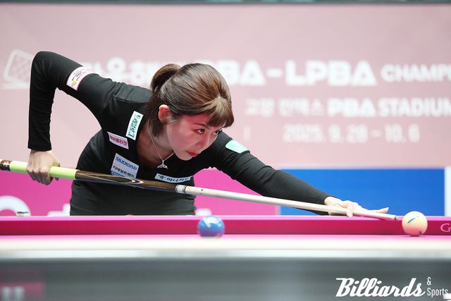 김가영이 히다 오리에를 상대로 5번째 경기에서 승리하며 5전 전승을 기록했다. 사진=고양/이용휘 기자