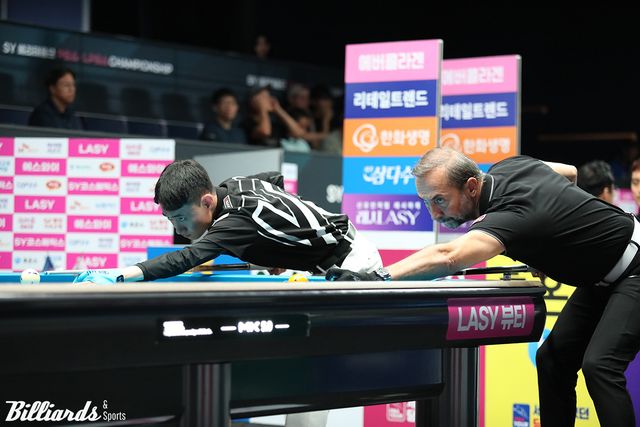 전재형 vs 세미 사이그너의 4차 투어 128강전 뱅킹 장면.&nbsp;