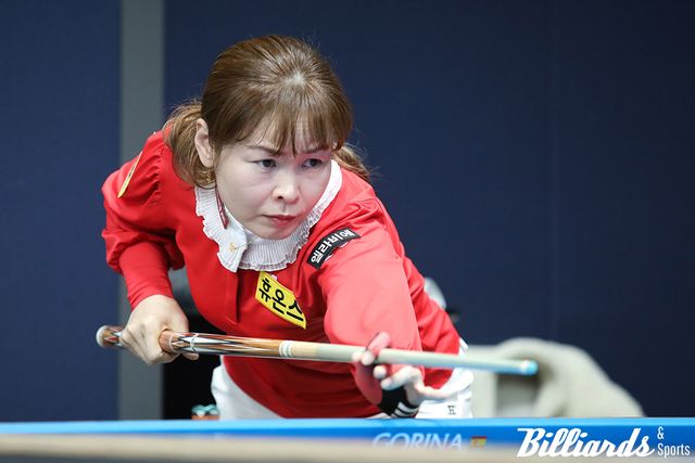 13:15로 패배 위기에 몰린 이신영이 마지막 이닝에 뱅크샷으로 동점을 만들며 위기를 탈출했다. 사진=고양/이용휘 기자