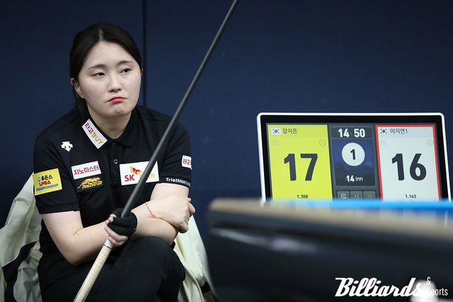 1.316의 애버리지로 64강을 통과한 강지은은 32강에서 히다 오리에와 대결한다.