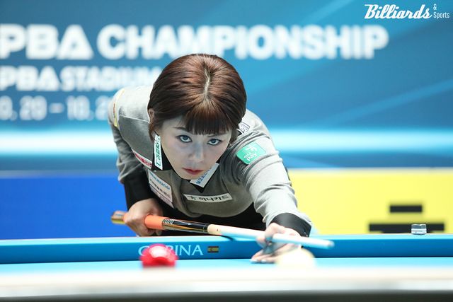 김가영(하나카드)이 6차 투어 휴온스 LPBA 챔피언십 32강전에서 사카이 아야코(하나카드)를 3-0으로 누르고 16강에 진출했다.&nbsp; 사진=고양/이용휘 기자